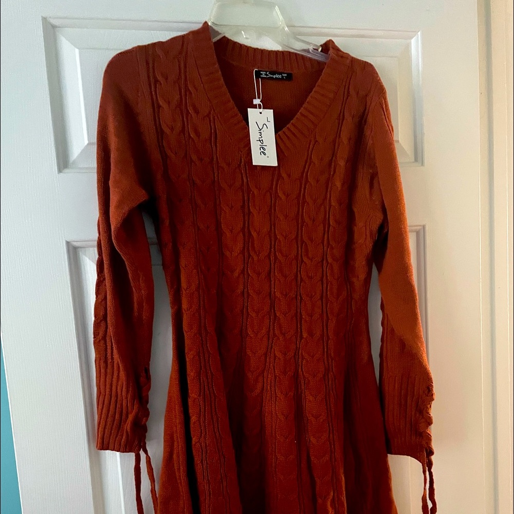 Burnt Orange NWT sweater dress size L